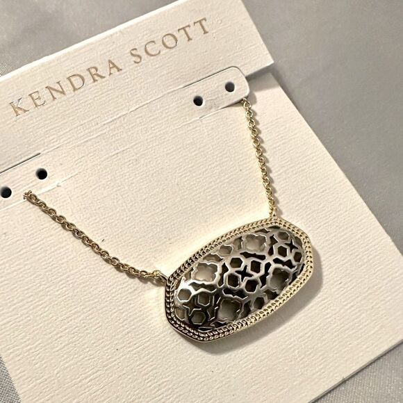 Kendra Scott Dollie Gold with Silver Pendant Necklace - Picture 3 of 7
